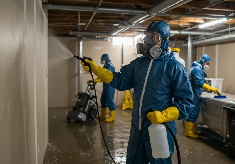 Basement Sanitization and Antimicrobial Treatment process in Wurtland, KY