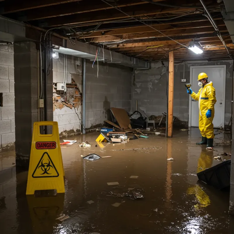 Flooded Basement Electrical Hazard in Wurtland, KY Property